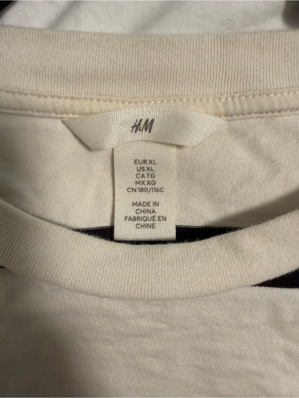 H&M Cream and Black Striped Long-Sleeve Tee - Picture 7 of 8